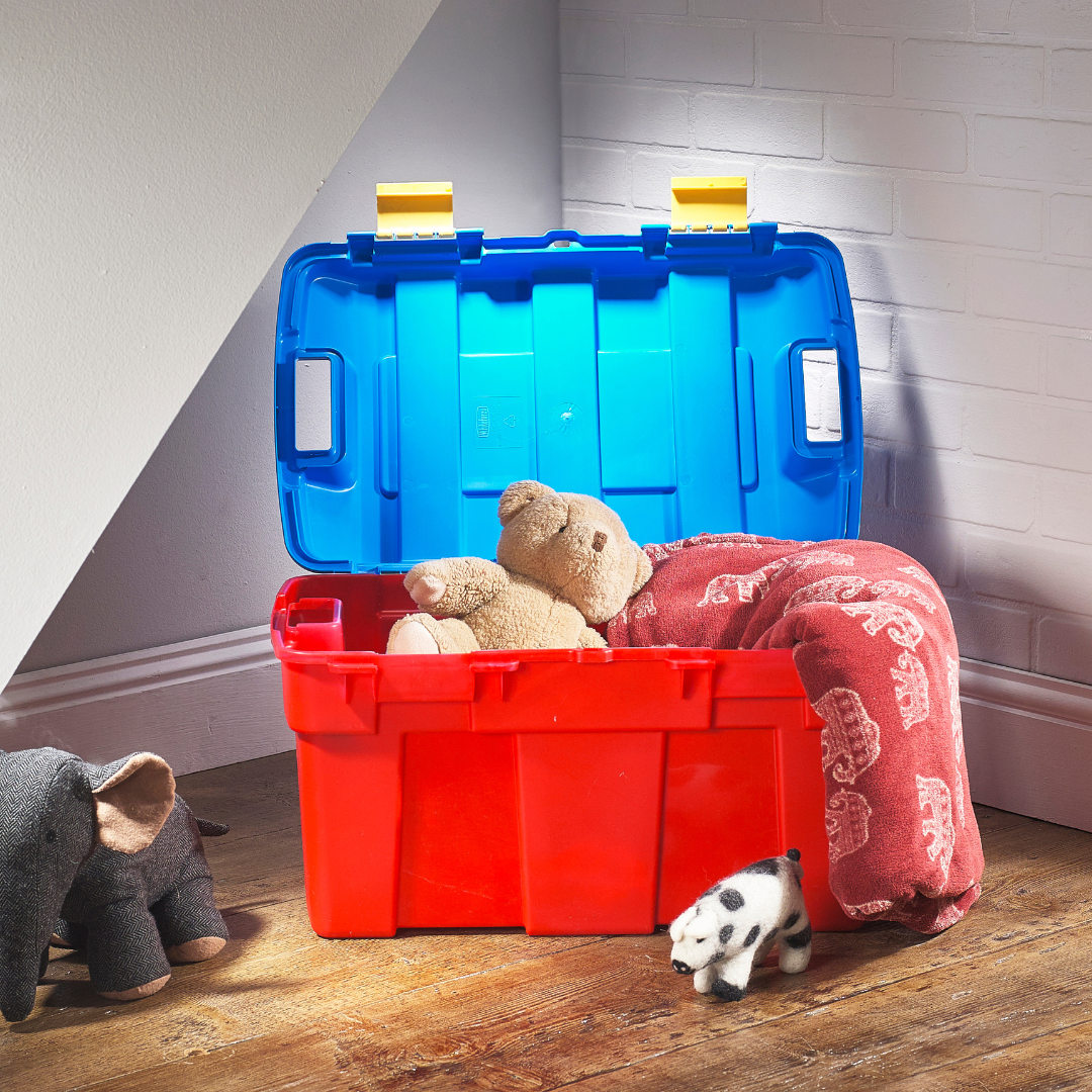 CAJAS PLASTICAS P/ALMACENAR 40L ROJA