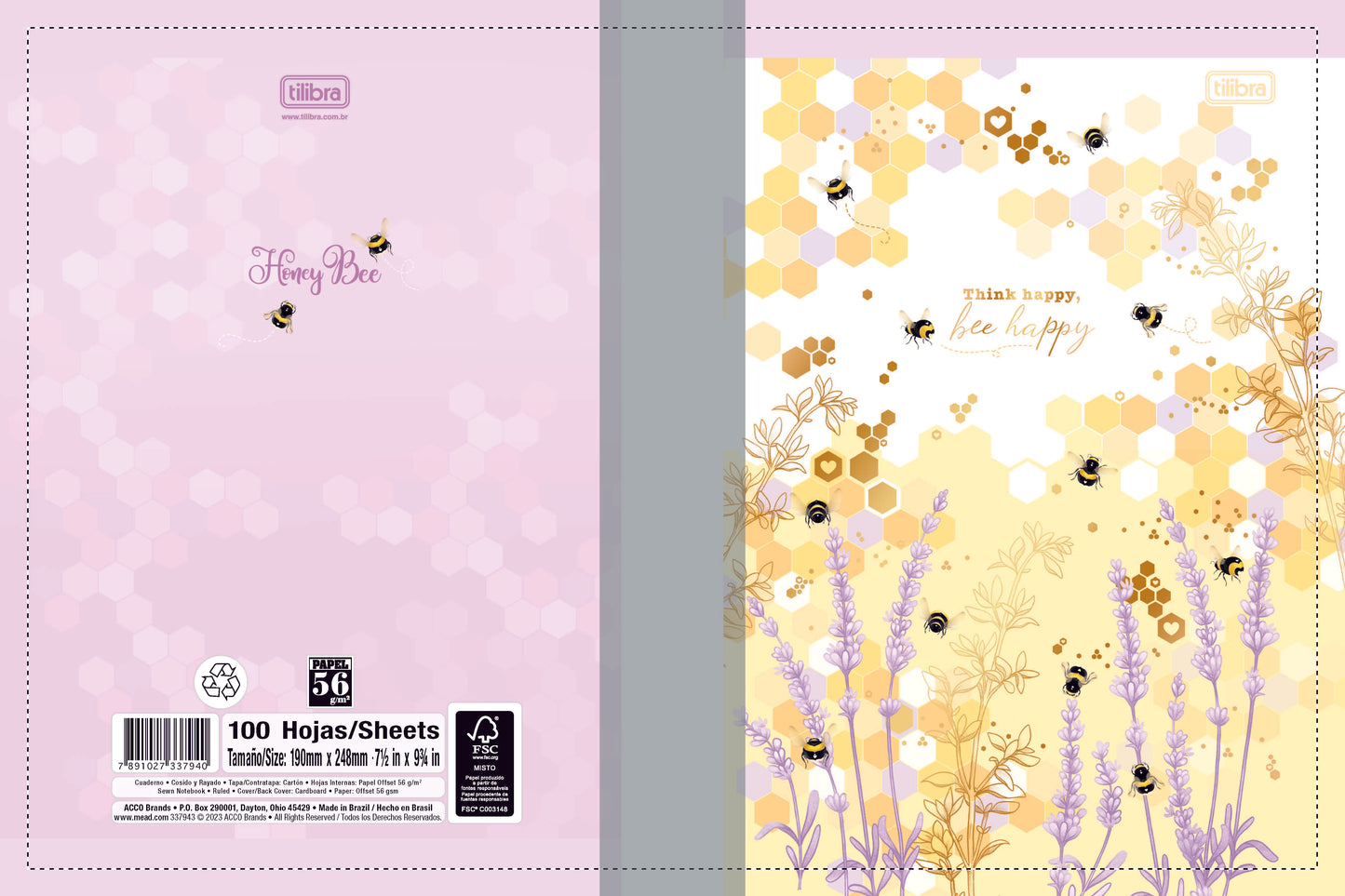 CUADERNO COSIDO 200 PAG. HONEY BEE