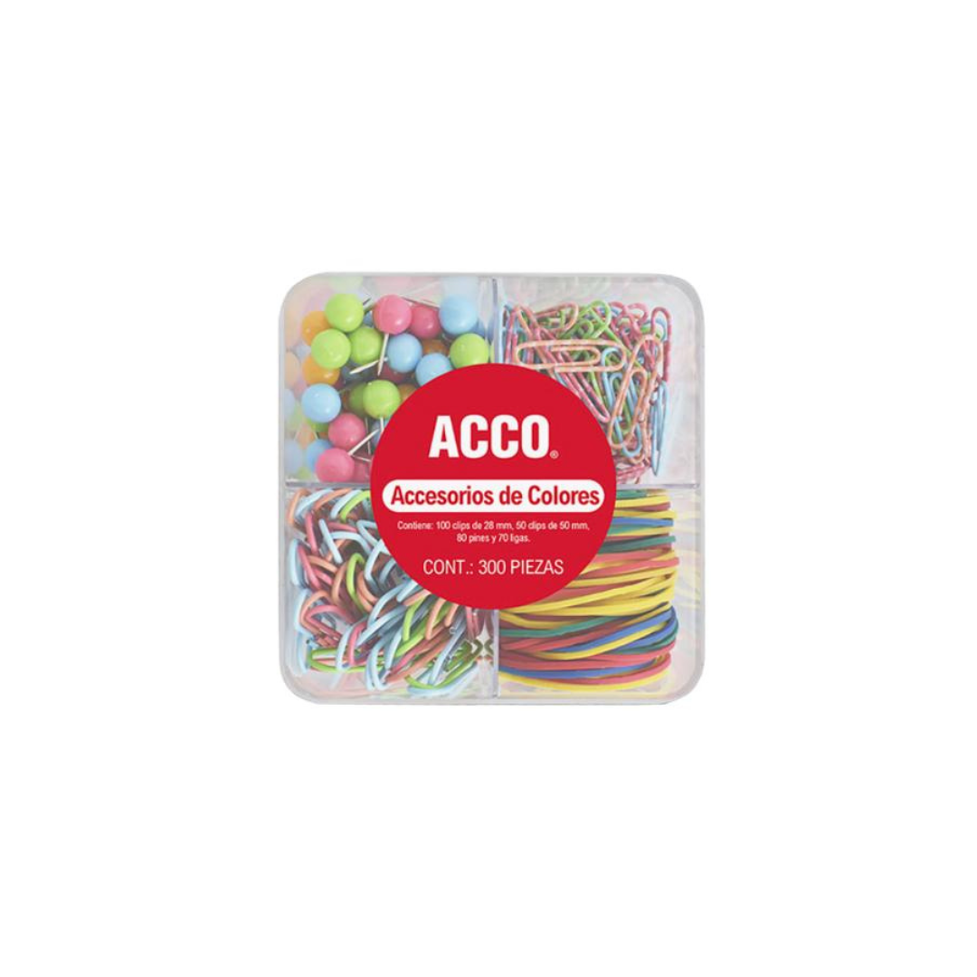 JUEGO CLIPS Y CHINCHETAS DE COLORES SURTIDOS 300 PIEZAS