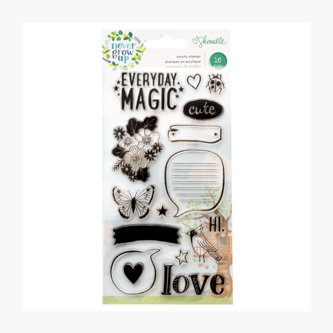 SELLOS EN ACRILICO NEVER GROW UP (Acrylic Stamps) Every day Magic