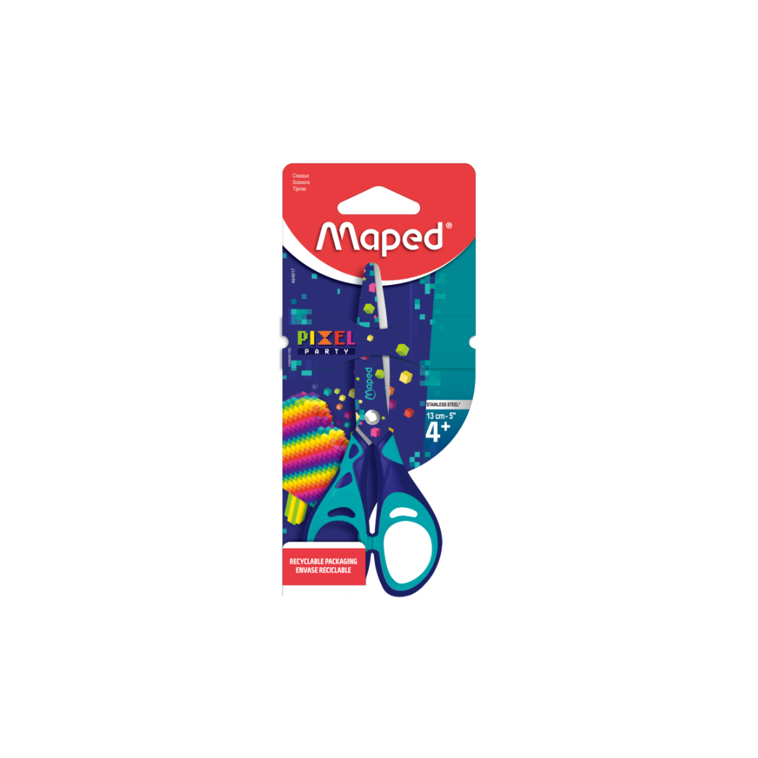 TIJERAS 13cm PIXEL PARTY TRY ME BLISTER