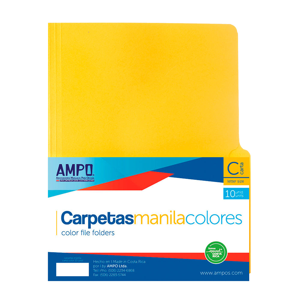 FOLDERS MANILA (8.5 X 11) 10/1 COLORES SURTIDOS