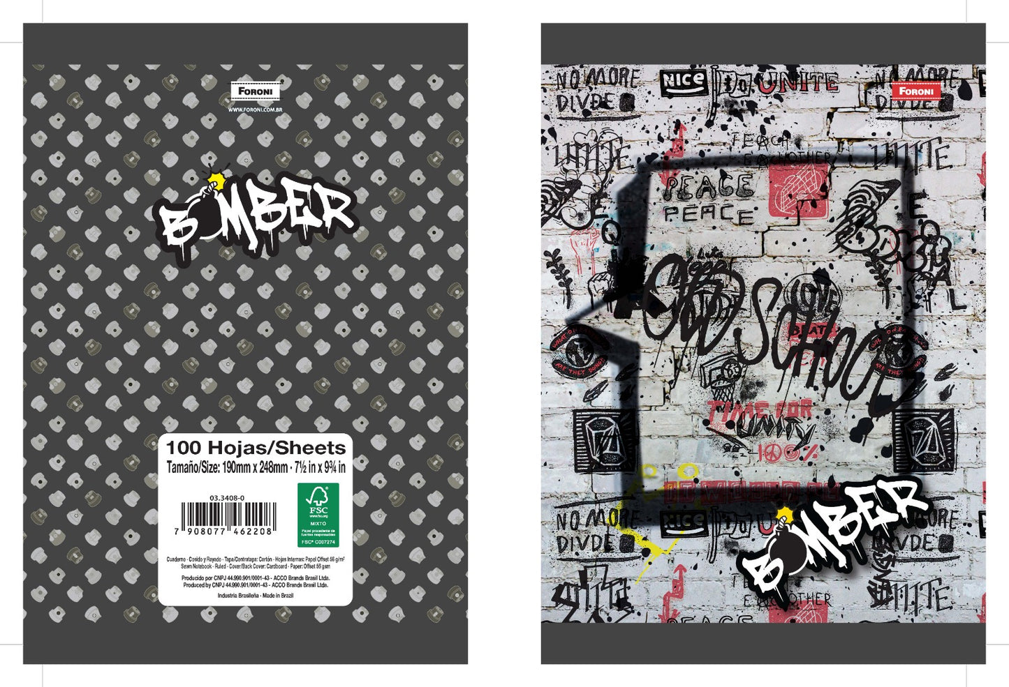 CUADERNO COSIDO 200 PAG. BOMBER