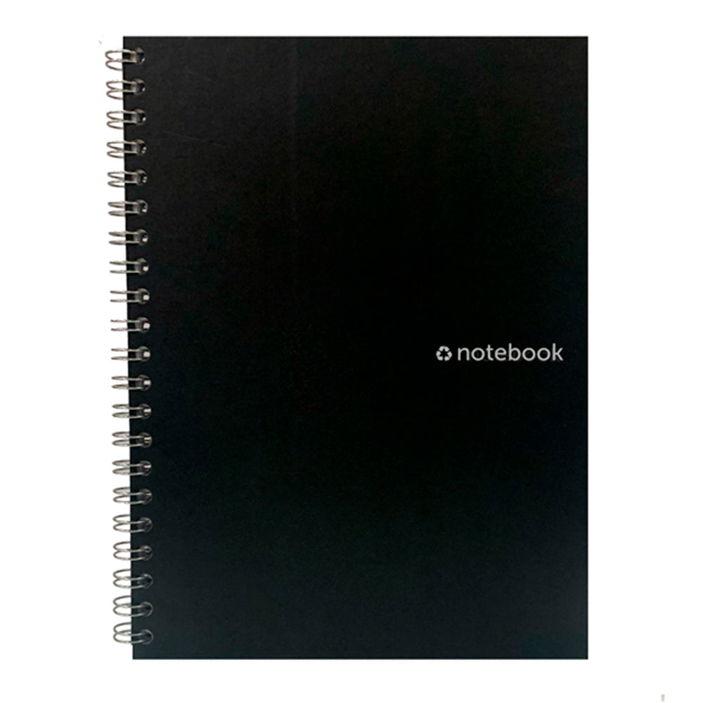 CUADERNO TAPA DURA GRANDE NEGRO PLATEADO
