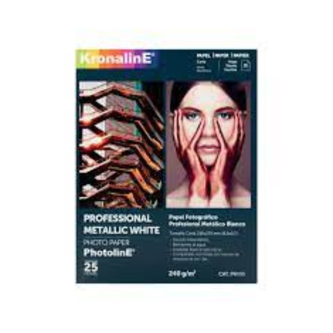 PAPEL FOTOGRAFICO PROFESIONAL (8.5 X 11) BCO METALICO 25HJS 240g/m2