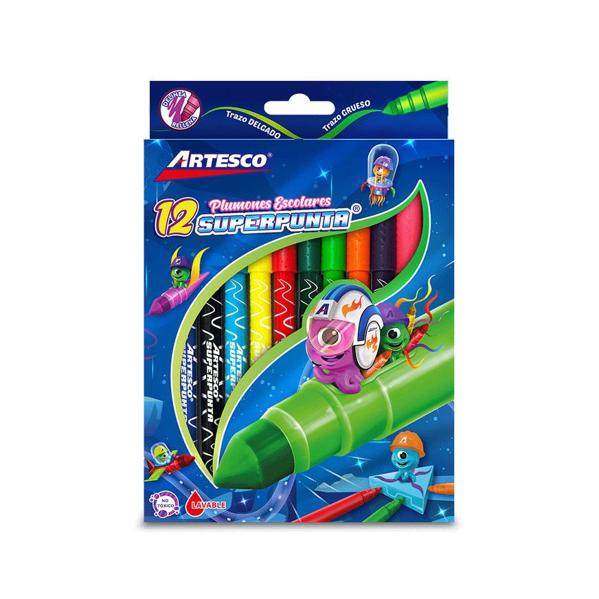 JUEGO DE MARCADORES SUPERPUNTAS ESCOLARES 12/1