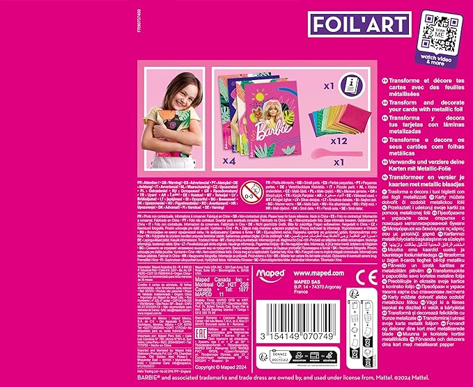 JUEGOS CREATIVOS, ARTES LAMINAS METALIZADAS BARBIE