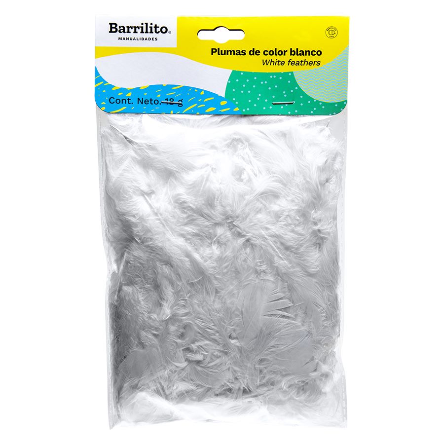 PLUMAS DE COLOR BLANCO BOLSA DE 18grs