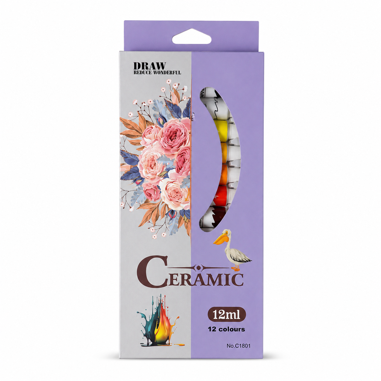 JUEGO DE PINTURA P/CERAMICA EN TUBO de 12ML 12/1 BLISTER