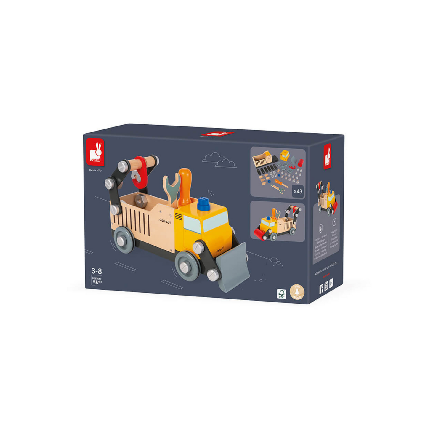 JUEGO DIDACTICO JANOD, BRICO KIDS DYI CAMION DE CONSTRUCCION