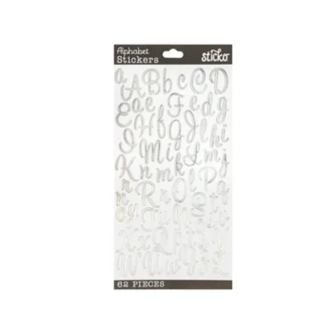 LETRAS ADHESIVAS SILVER FOIL SCRIPT MED ALPHA 156/1 BLISTE
