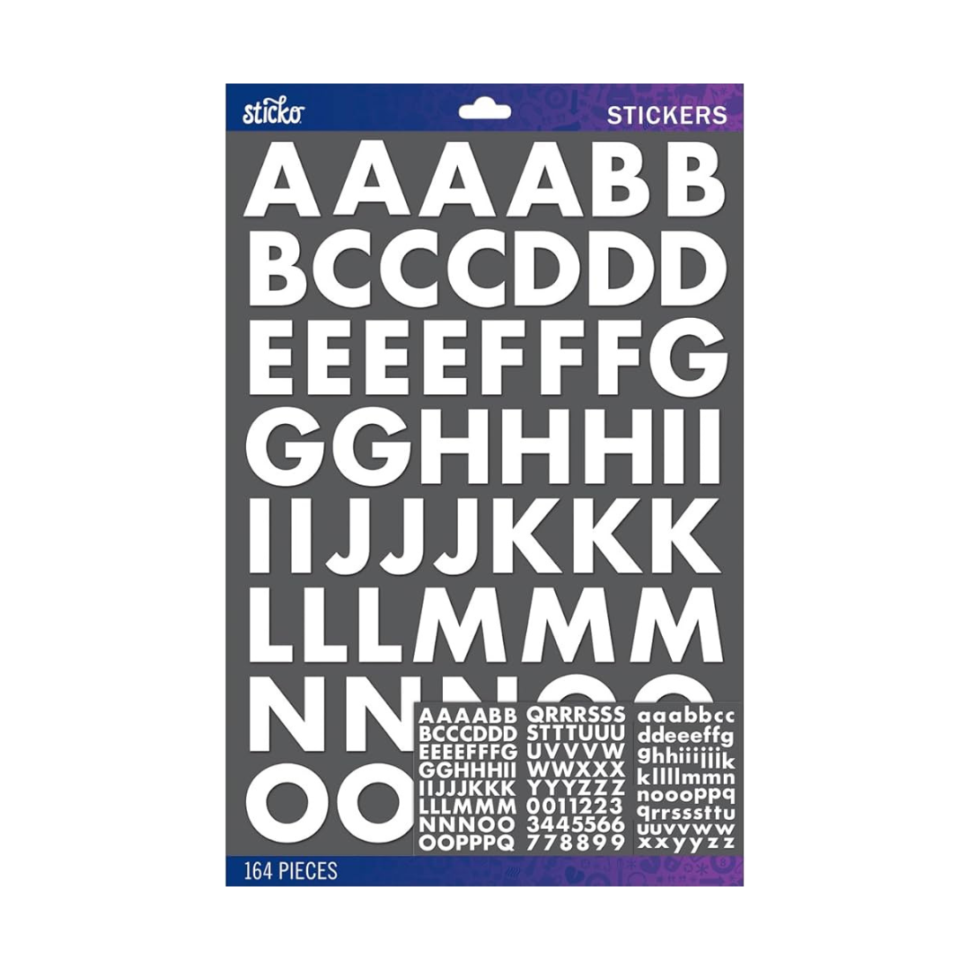 LETRAS ADHESIVAS WHITE FUTURA BOLD LARFE ALPHA