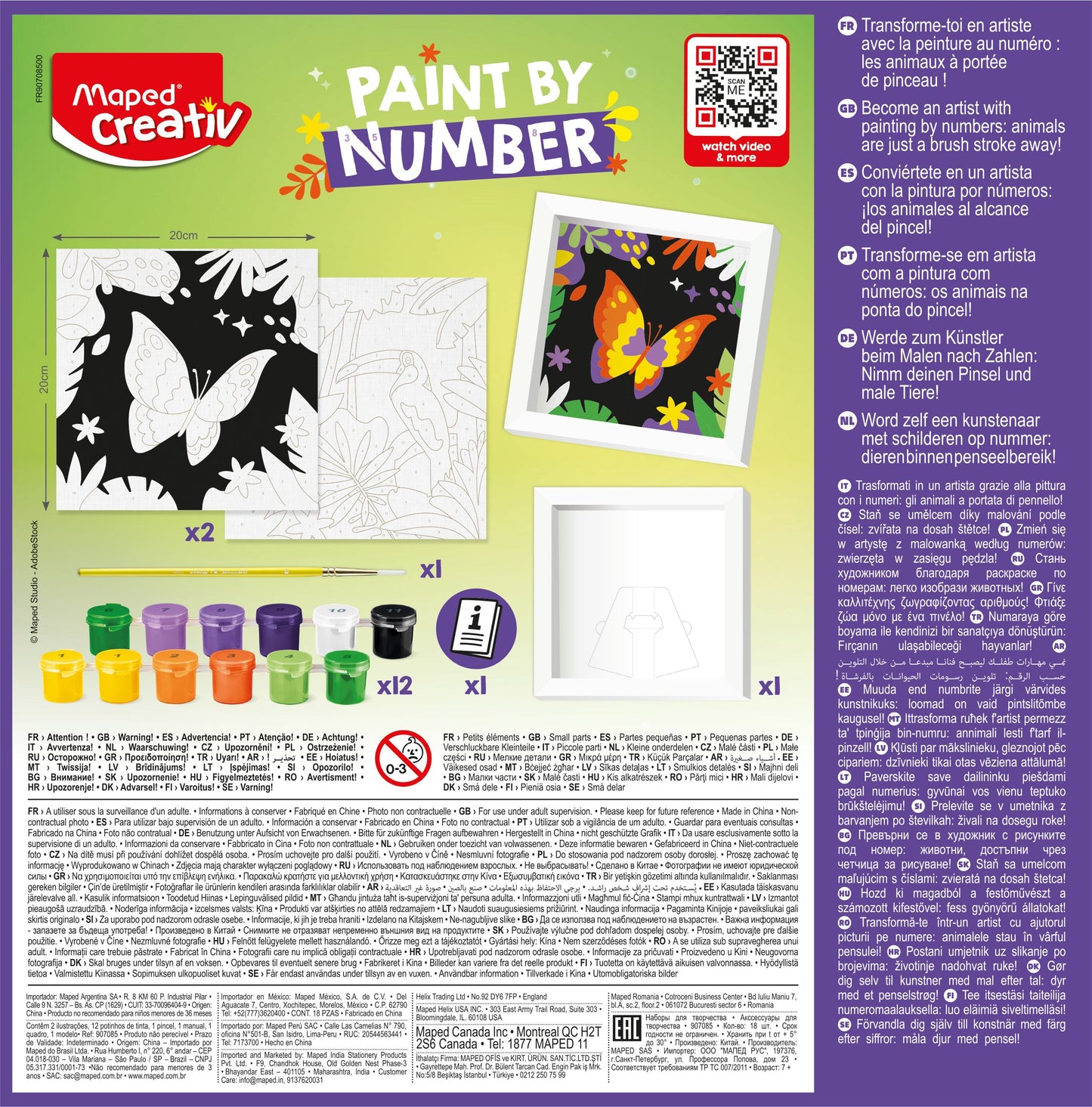 JUEGOS CREATIVOS, PAINT E Y NUMBER JUNGLE PAROT/BUTTLERFLY