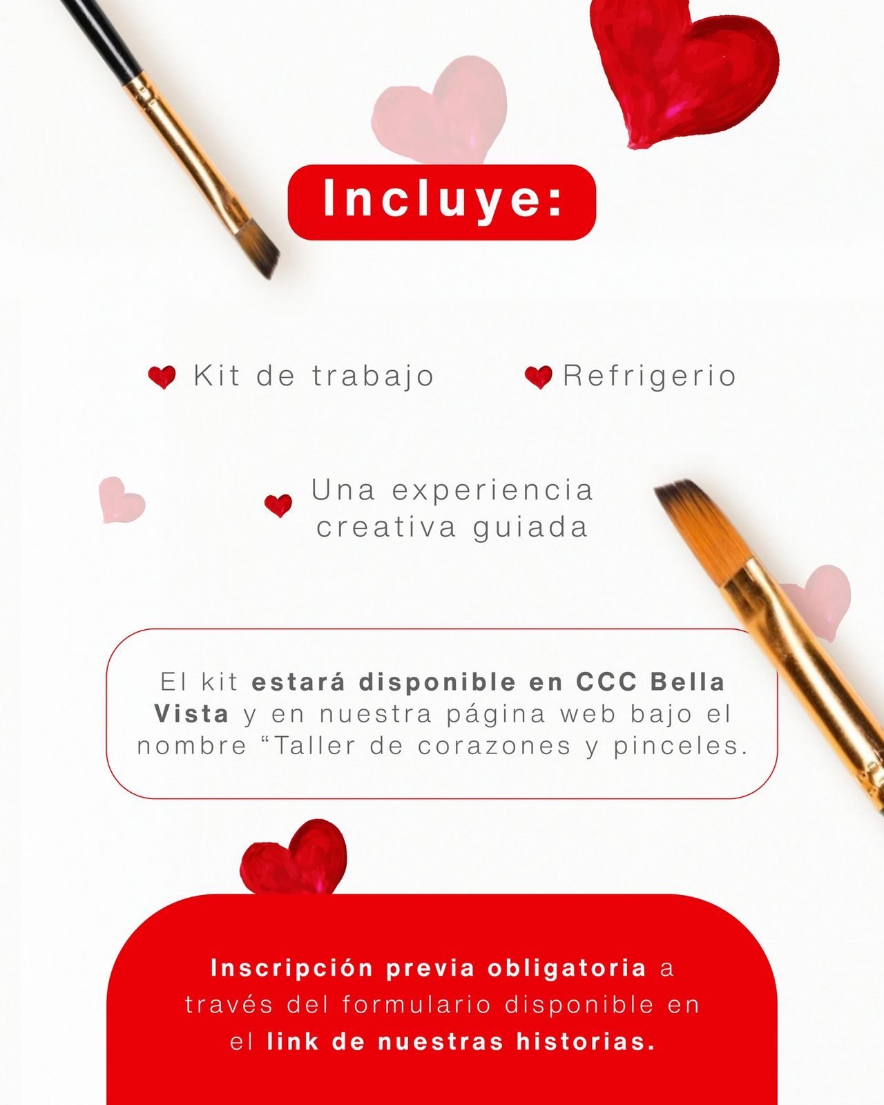 TALLER DE ARTE CORAZONES Y PINCELES