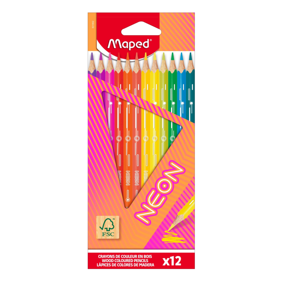 JUEGO LAPICES DE COLORES NEON 12/1