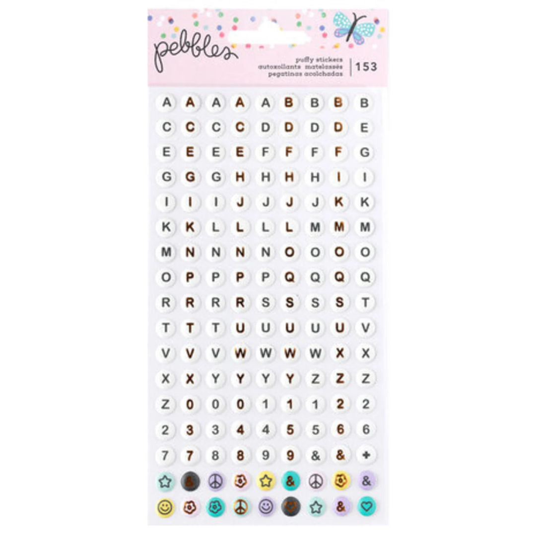 ETIQUETAS ADHESIVAS ALFANUMERICA PEBBLES GIRL BL