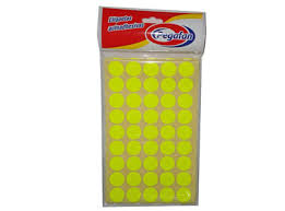 ETIQUETAS REDONDAS 3/4" 500/1 FLUO AMARILLO (19MM)