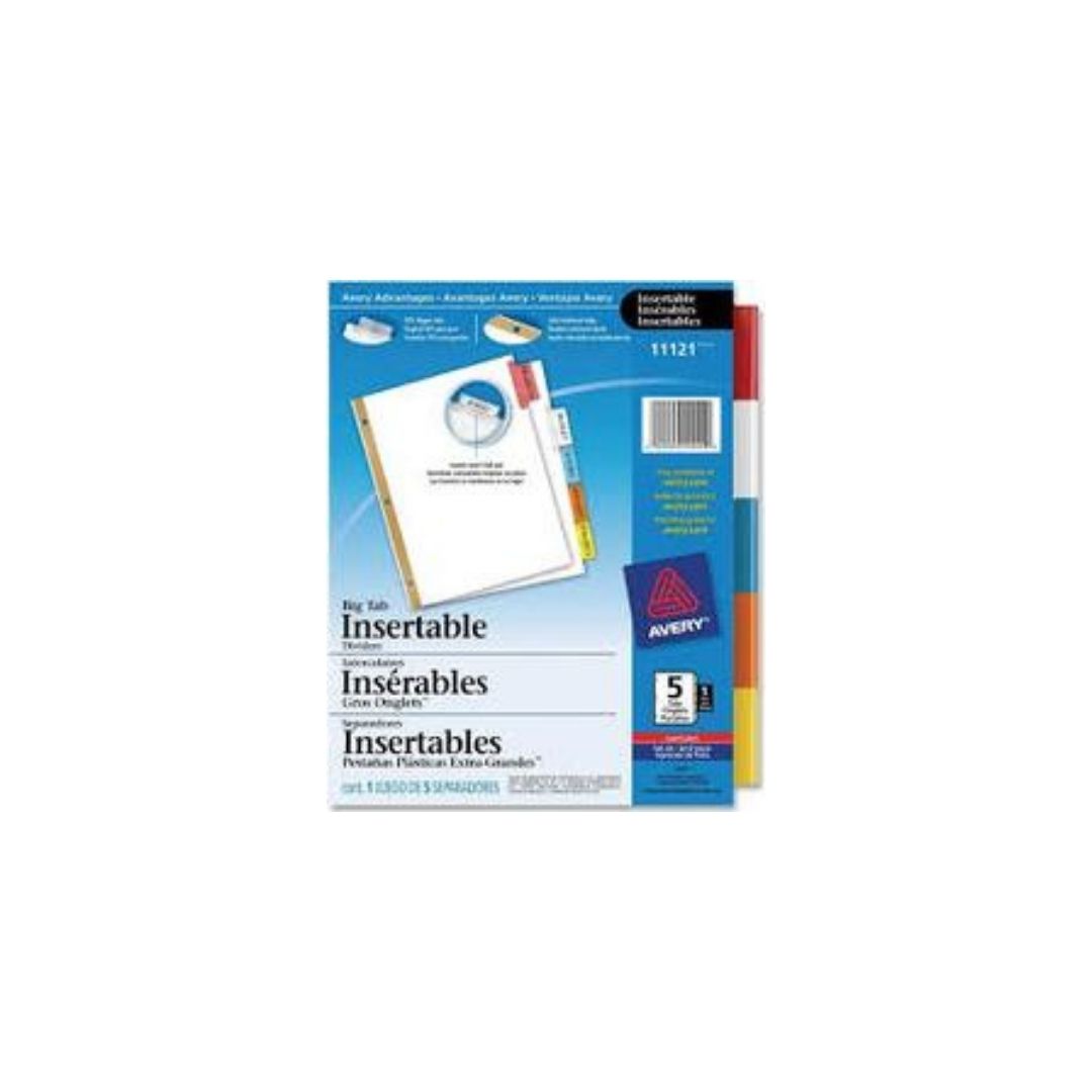 SEPARADOR P/CARPETAS 5 TAB COLOR