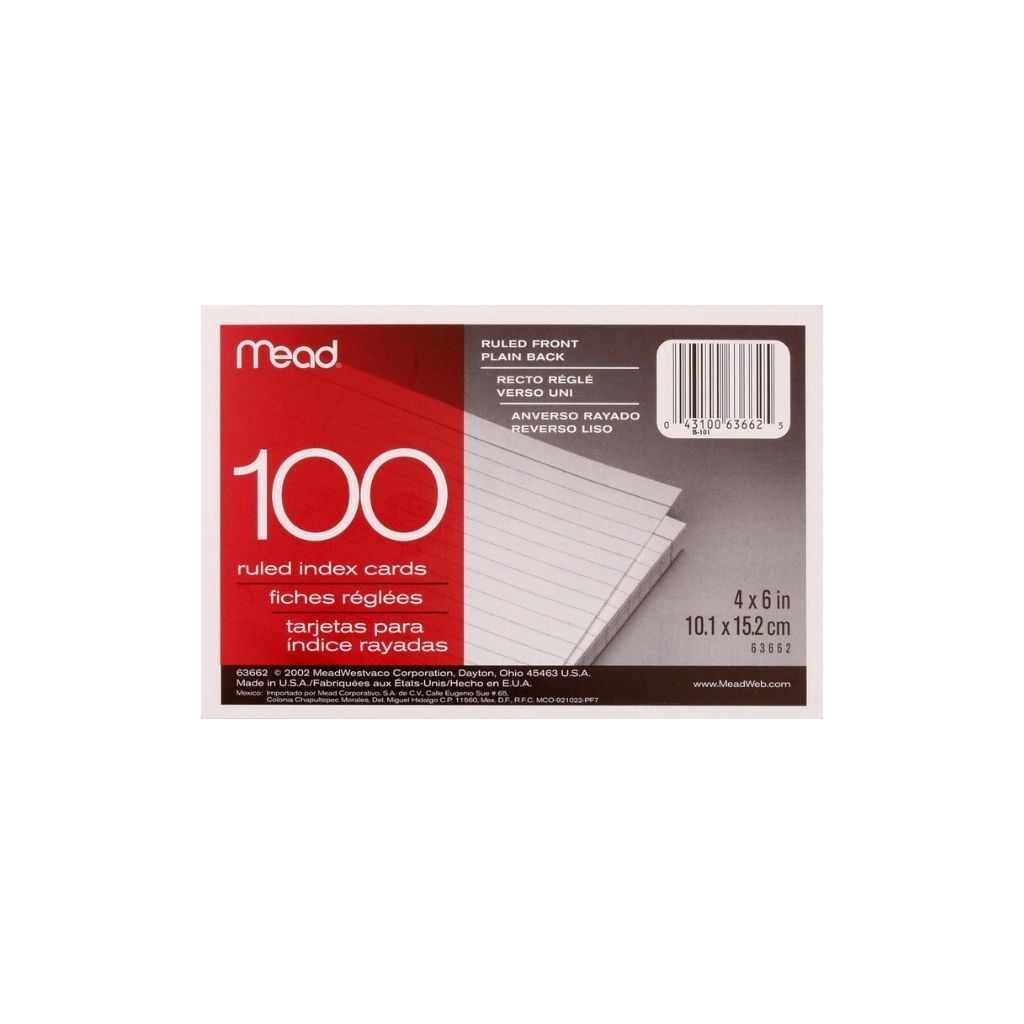 TARJETAS RAYADAS (4 X 6) 100/1 (Fichas)