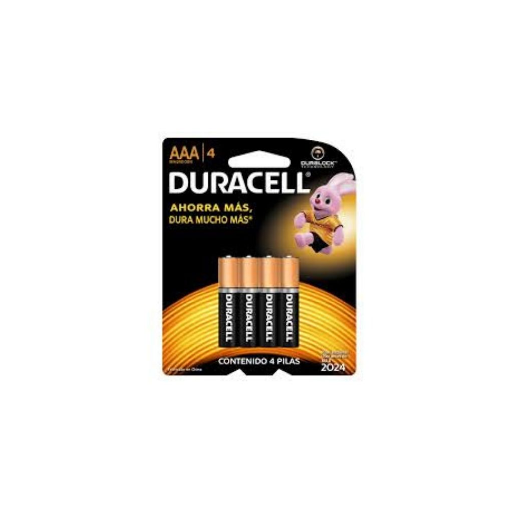 Pilas alcalinas DURACELL AAA (Paquete 4 unds) - LOAN Papeleria