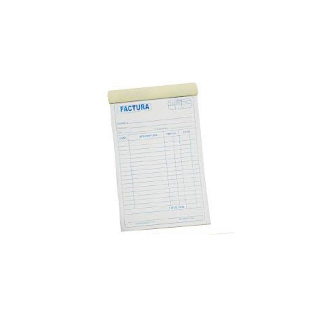 TALONARIO DE FACTURA NCR GRANDE 1 COPIA (2 Partes)
