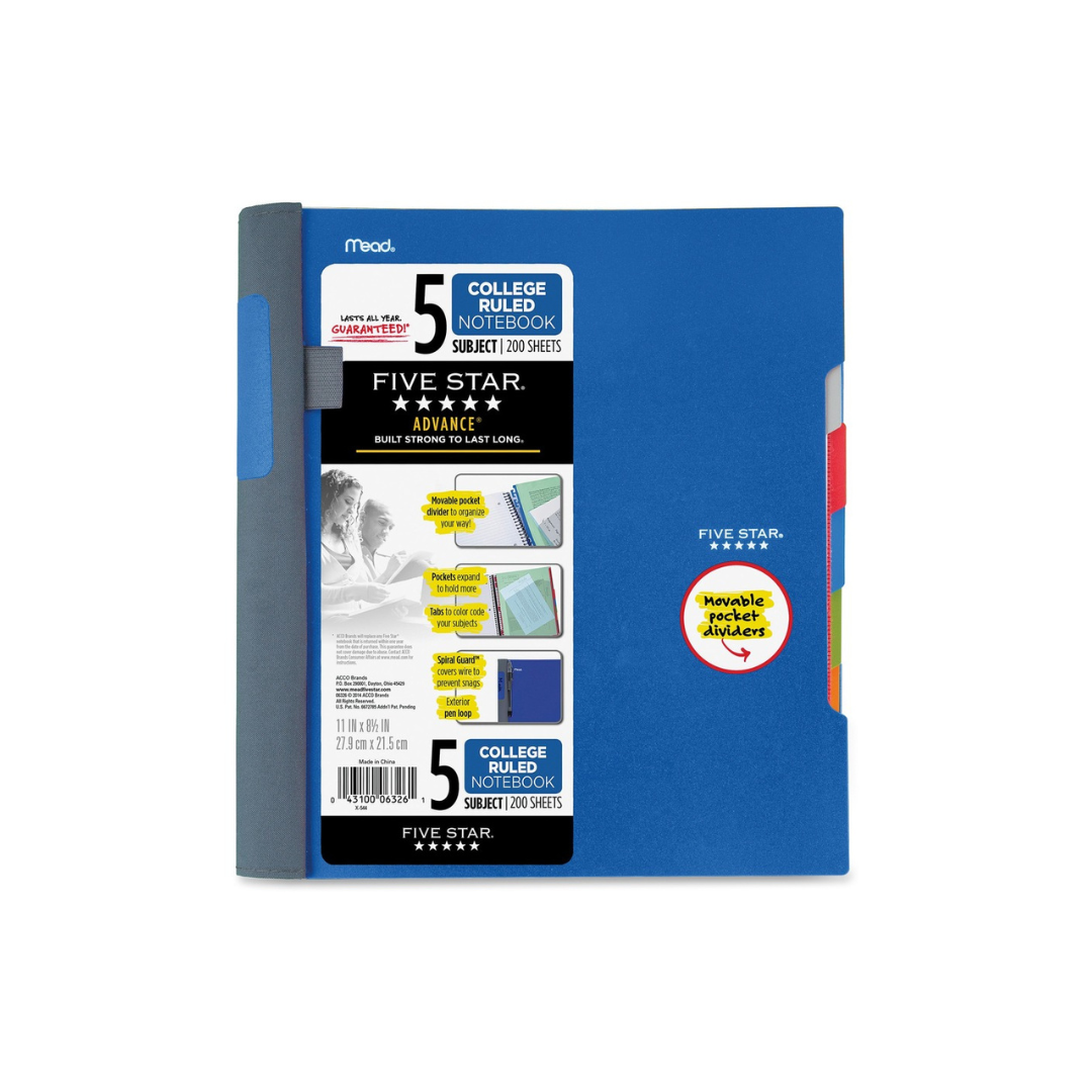 CUADERNO FIVE STAR 5 DIV.ADVANCE