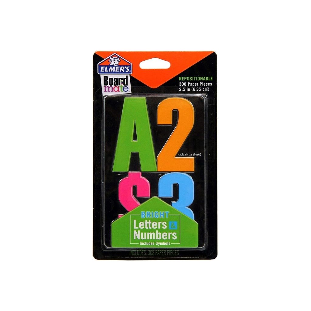 LETRAS Y NUMEROS 2.5" C/BORDE BRIGHT 308/1 BL