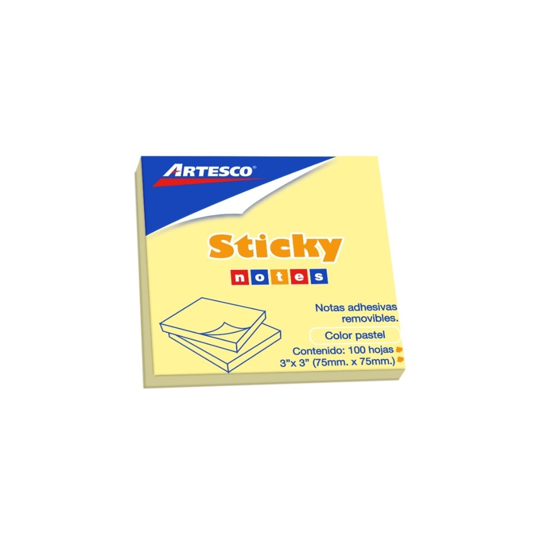 NOTAS ADHESIVAS (3 X 3) AMARILLO #654 BLISTER