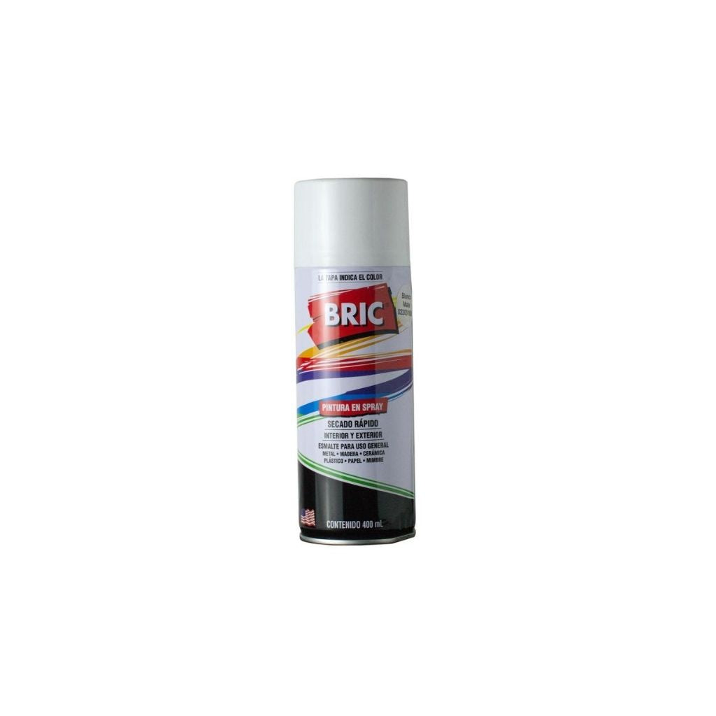 PINTURA EN SPRAY BRIC 13.5 Onz. BLANCO MATE (400ML )