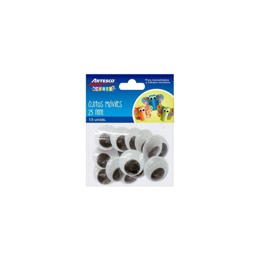 OJOS MOVILES P/MANUALIDADES 25MM 15/1 BLISTER – Papeleria CCC