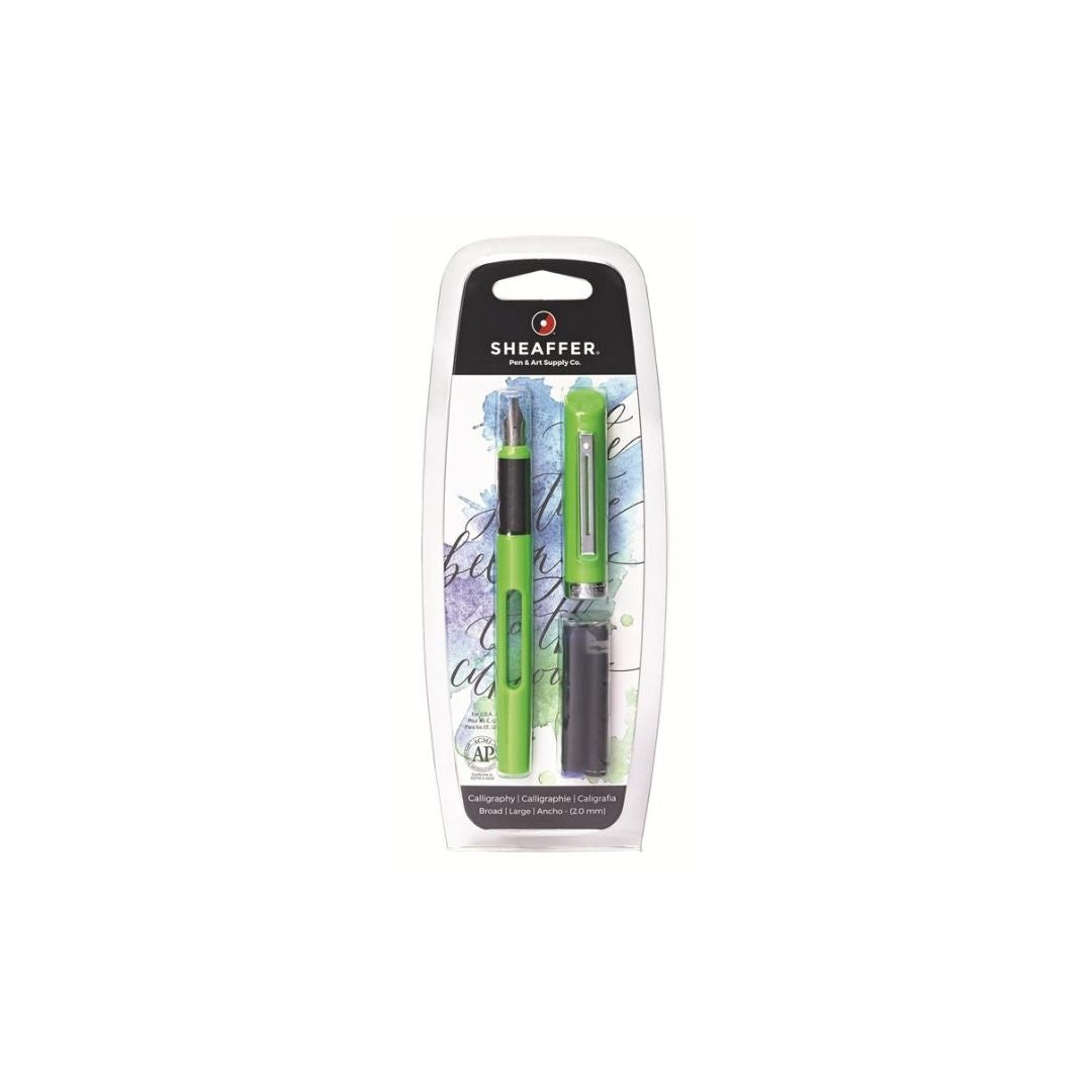 PLUMA FUENTE SHEAFFER CALIGRAFICA GREEN C/REFILL BLISTER
