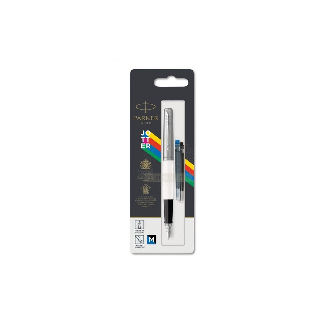 PLUMA FUENTE PARKER JOTTER BCO. C/REFILL BLISTER