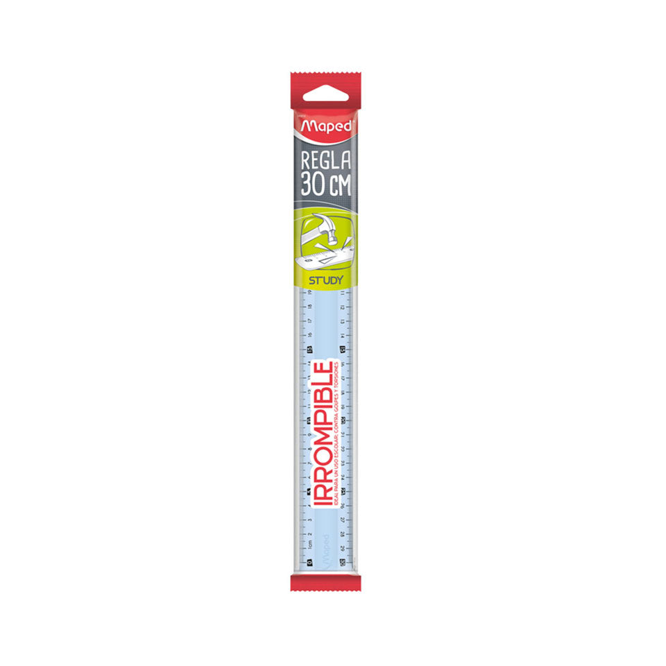 REGLAS PLASTICAS 12"/30CMS IRROMPIBLES STUDY BLISTER