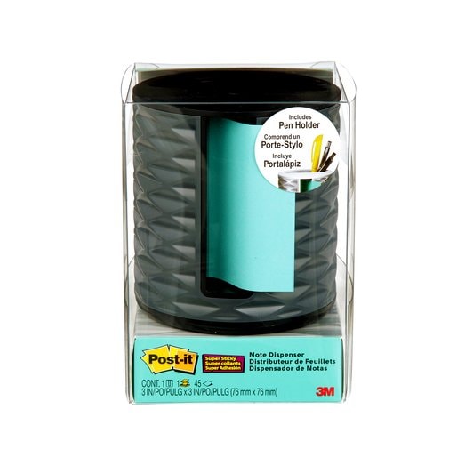 DISPENSADOR P/POST-IT C/PORTALAPIZ NEGRO