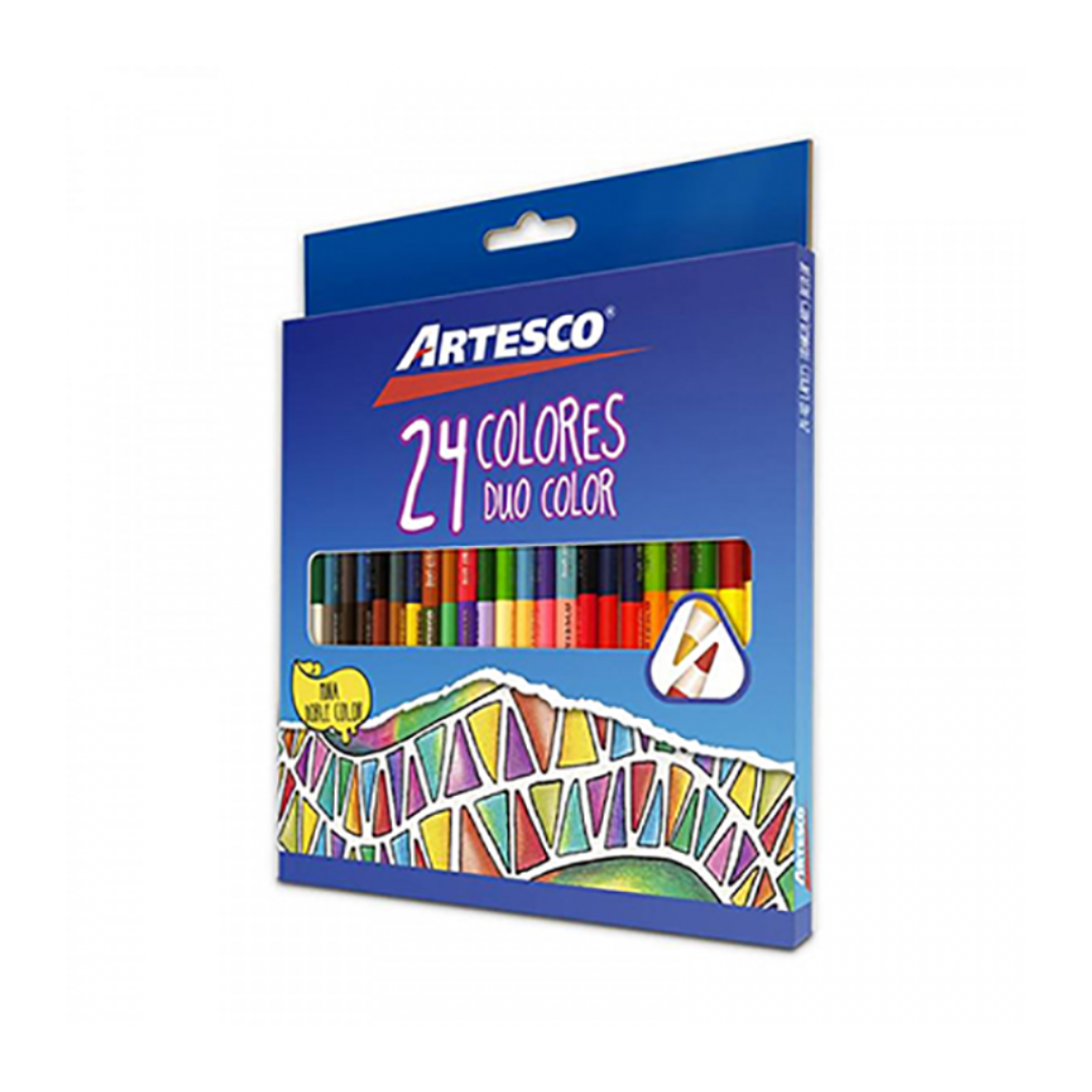 JUEGO LAPICES COLORES TRIANGULAR DUO 4mm 24/48
