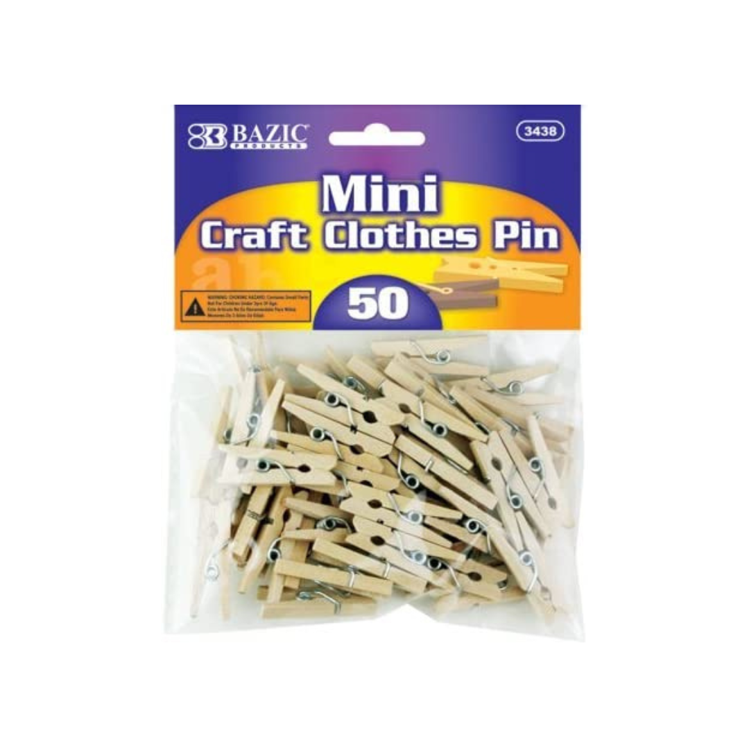 GANCHOS P/ROPA NATURAL 1" 50/1 BLISTER (#3438)