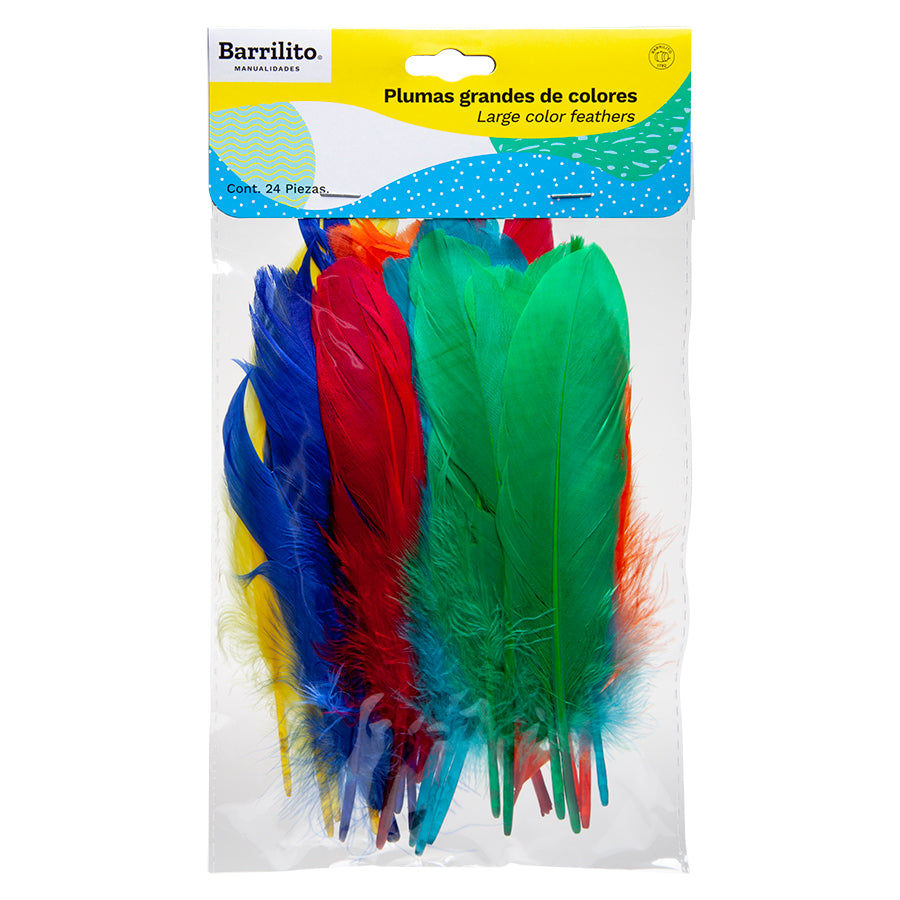PLUMAS GRANDES DE COLORES (16-23 cm) 24/1 BL