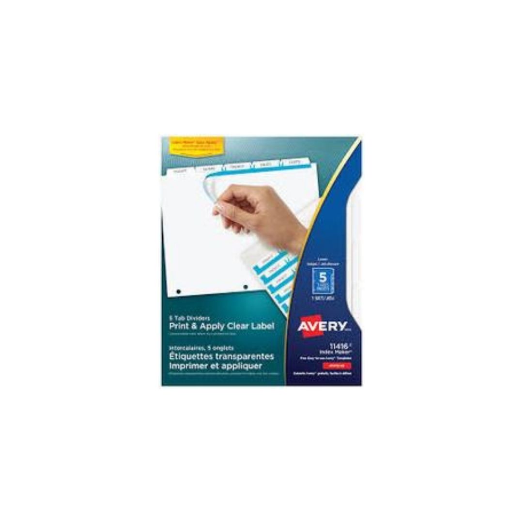 SEPARADOR P/CARPETAS 5 TAB C/LABEL