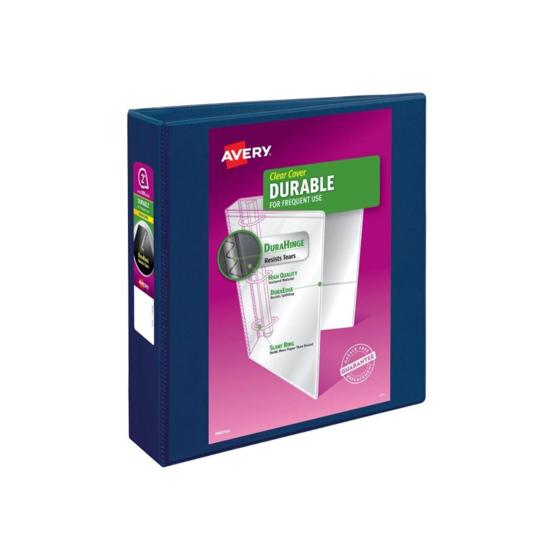 CARPETAS 2" C/PLASTICO FRONTAL AZUL