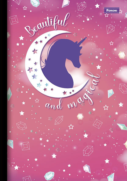 CUADERNO COSIDO 200 PAG. UNICORNIO