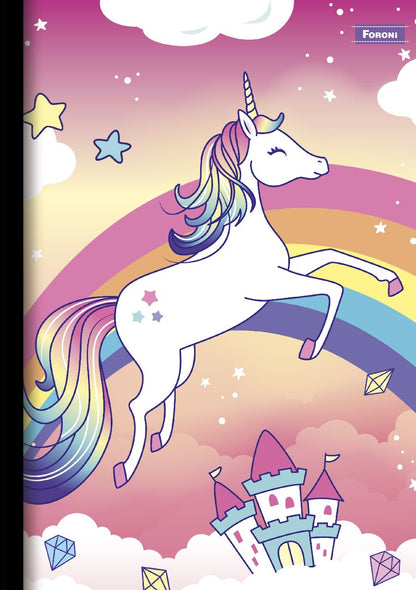 CUADERNO COSIDO 200 PAG. UNICORNIO