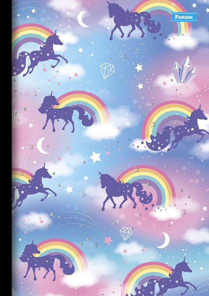 CUADERNO COSIDO 200 PAG. UNICORNIO