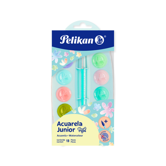 JUEGO ACUARELA 12 COLORES PASTEL JUNIOR BLISTER