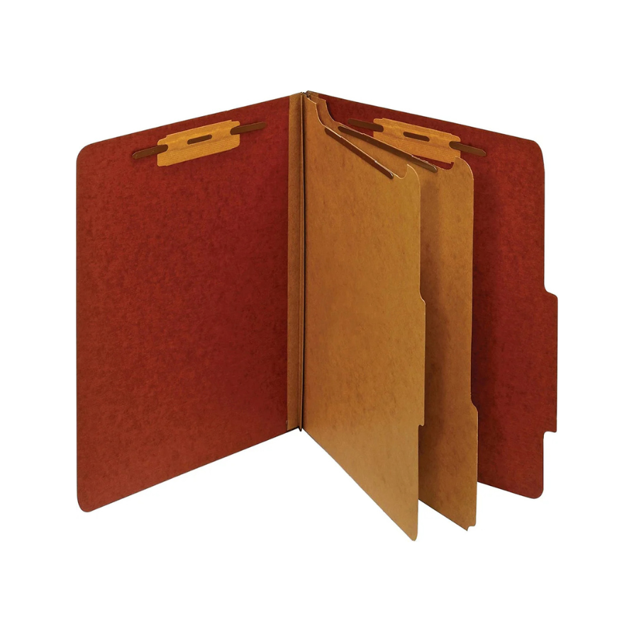 FOLDERS PARTITION (8.5 X 11) 6 DIV. ROJO LADRILLO