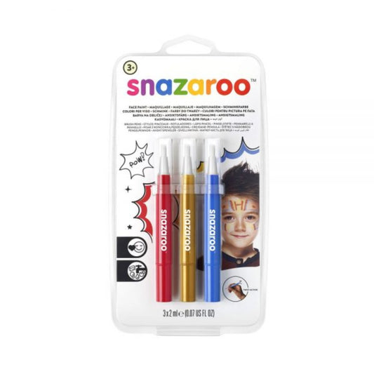 MARCADORES P/PINTAR CARA T/PINCEL SNAZAROO 3/1 COLOR BLISTER