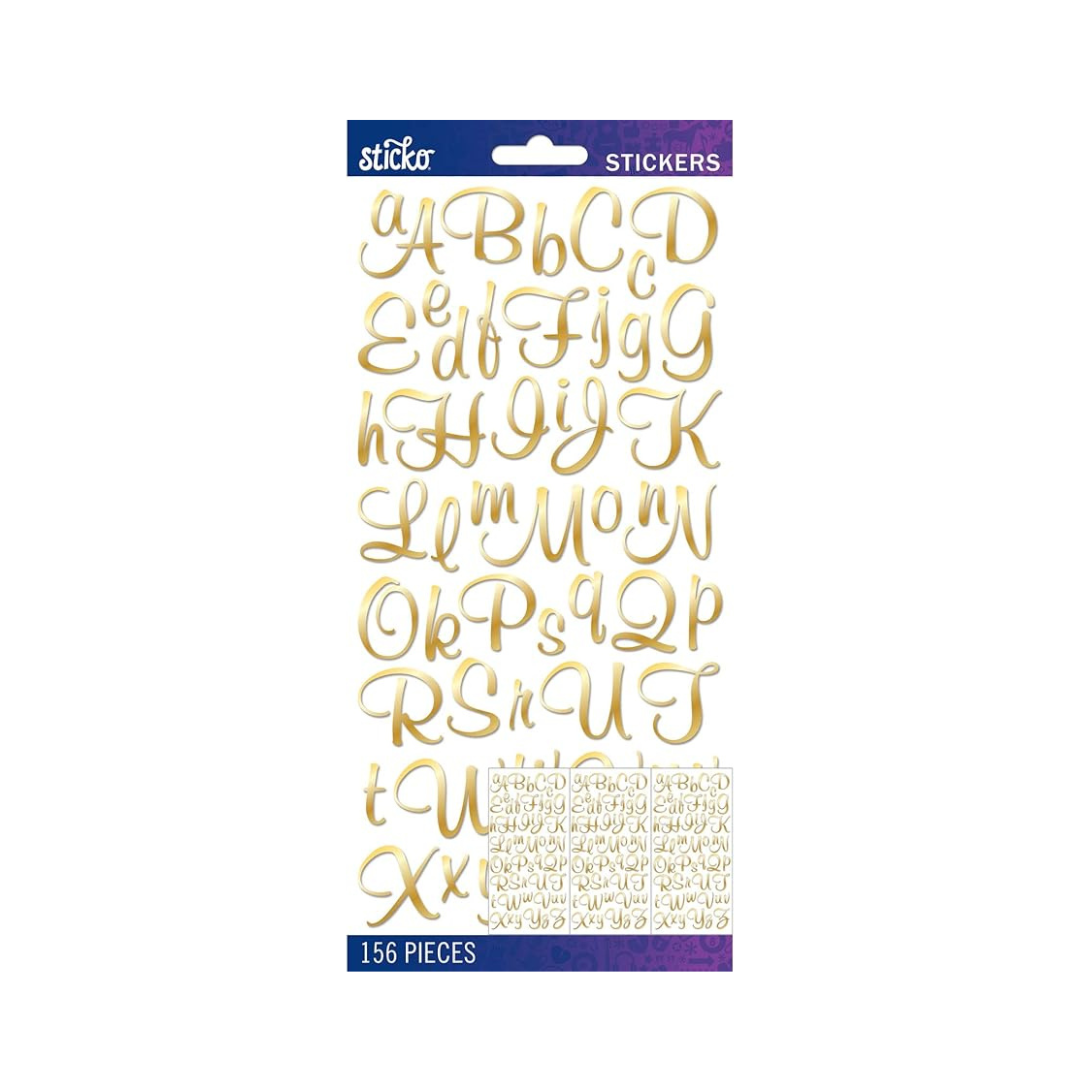 LETRAS ADHESIVAS GOLD FOIL SCRIPT MED ALPHA BLISTER