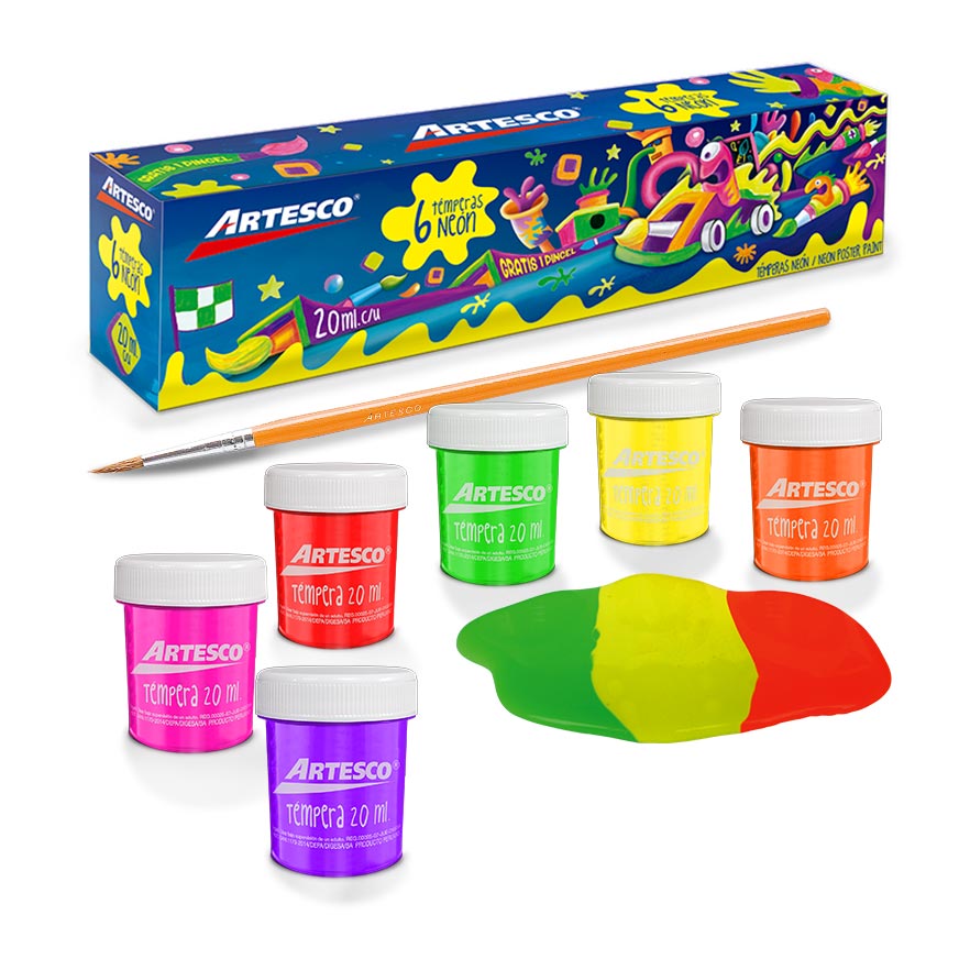 JUEGO TEMPERA NEON 6/1 (Artesco)