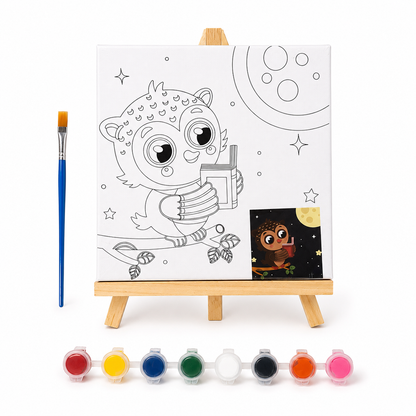 LIENZO C/DISEÑOS P/DIBUJAR + JUEGO DE TEMPERA