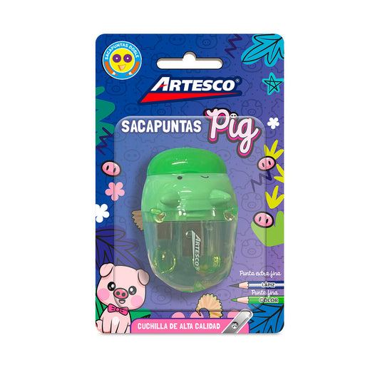 SACAPUNTAS DOBLE  PIG X1 BLISTER