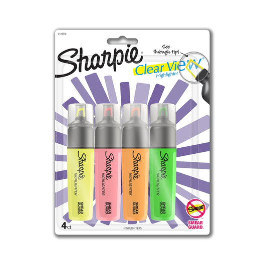 RESALTADOR SHARPIE CLEAR VIEW 4/1 Surt. BL